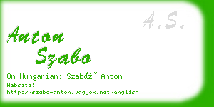 anton szabo business card